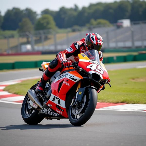 Pilote moto sur le circuit de Magny-Cours