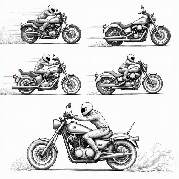 Différents styles de dessin moto : manga, réaliste, technique et humoristique