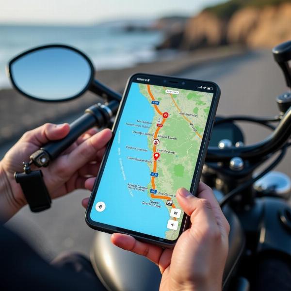 Utiliser une application mobile pour planifier un itinéraire moto