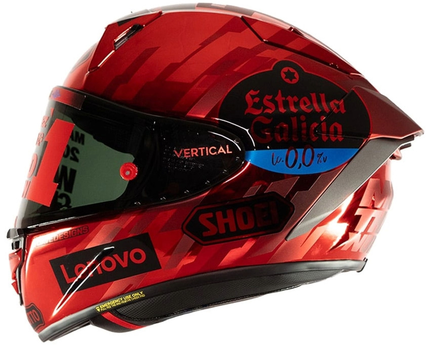 Casque intégral Shoei X-SPR Pro Marquez World Champion vu du coté gauche
