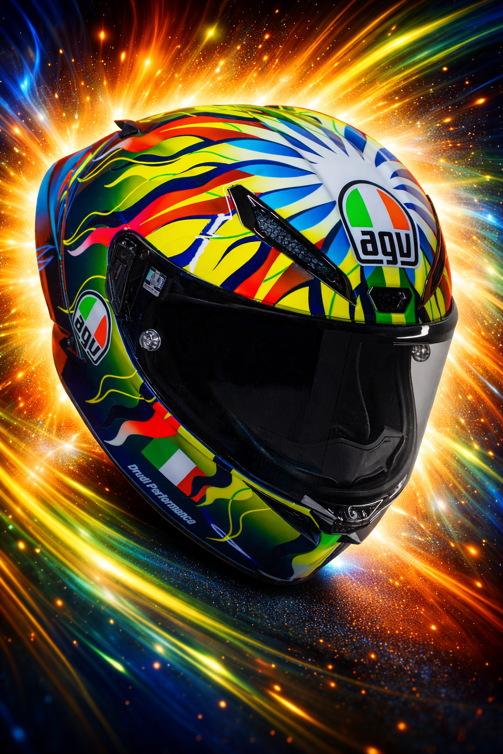 Casque intégral AGV Pista GP RR Soleluna 2025 vue du devant