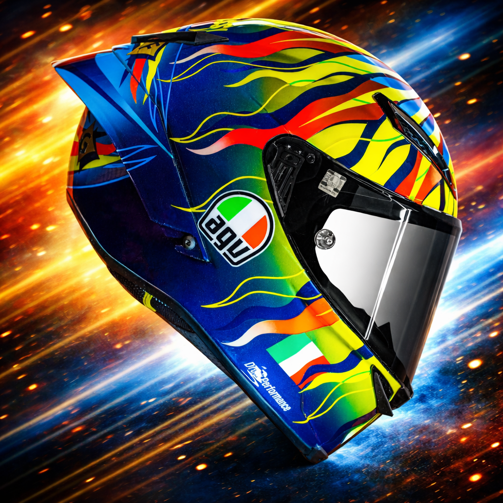 Casque Rossi AGV Pista GP RR Soleluna 2025 coté droit