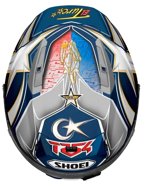 Casque intégral Shoei X-SPR Pro Toprak vu de dessus