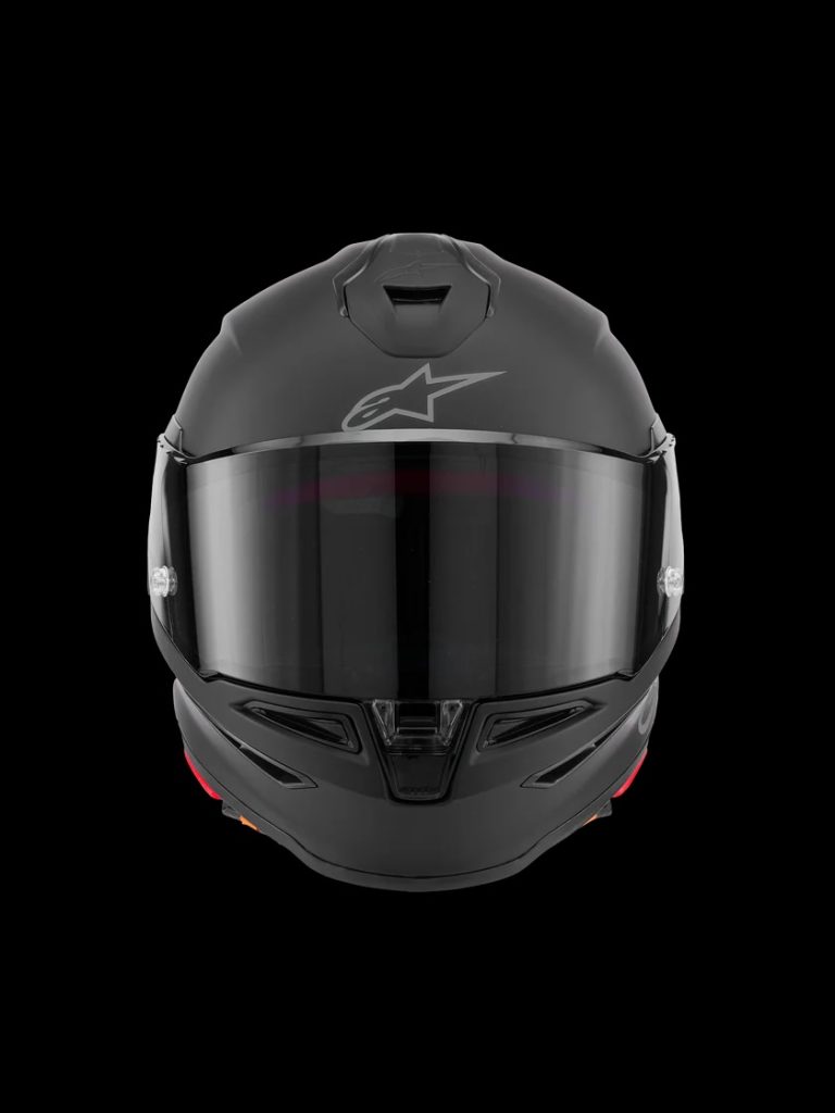 Casque Alpinestars Supertech R7 noir mat vu de face